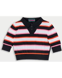 La Fetiche - Moira Striped Cropped Polo Sweater - Lyst