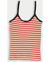 La Fetiche - Jade Striped Fine Weight Ribbed Cami Top - Lyst