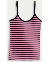 La Fetiche - Jade Striped Fine Weight Ribbed Cami Top - Lyst