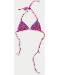 La Fetiche - Chloe Handknitted Striped Bikini Top - Lyst