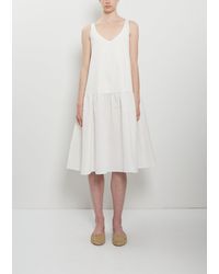 Apuntob - Linen Cotton V-neck Sleeveless Dress - Lyst