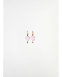 MIRIAM STELLA - Rose Quartz Sea Kale Seed Earrings - Lyst