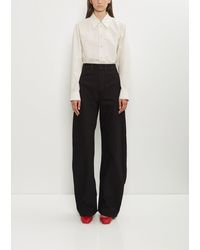 Lemaire - High Waisted Curved Denim Pants - Lyst