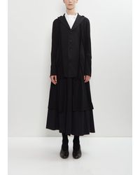 Yohji Yamamoto - Wool Combination Long Jacket - Lyst