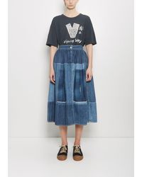 Visvim - Denim Elevation Patchwork Skirt - Lyst