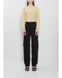 Lemaire - Five Pockets Cotton Twisted Pants — Black - Lyst