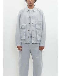 Lemaire - Cotton Denim Boxy Jacket - Lyst