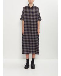 Apuntob - Wool Check Shirt Dress - Lyst