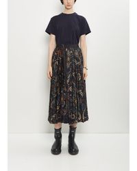 Sacai - Floral Print Technical Satin Skirt - Lyst