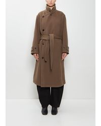 Lemaire - Wrap Wool Coat - Lyst