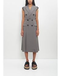 Sacai - Poly Wool Suiting Long Vest Dress - Lyst