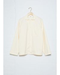Tekla Unisex Sleepwear Flannel Shirt - White