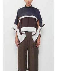 Sacai - Satin X Chiffon Pullover - Lyst
