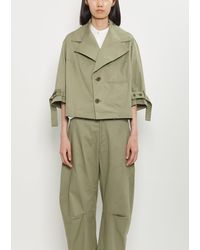 Y's Yohji Yamamoto - Cotton Wide Collar Cropped Jacket - Lyst