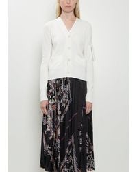 Sacai - Technical Twill X Cotton Knit Cardigan - Lyst