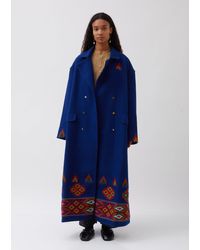 Péro Double Breasted Coat - Blue