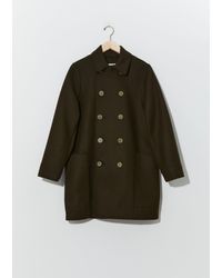 Toogood Lambswool Felt The Reefer Coat - Green