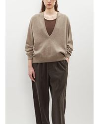 Lemaire - Deep V-neck Wool Blend Sweater - Lyst