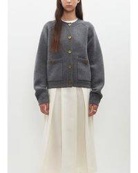TOTEME - Wool Cashmere Hammered Button Cardigan - Lyst