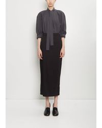 Lemaire - Cotton Denim Slit Skirt - Lyst