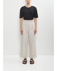 MHL by Margaret Howell - Cotton Linen Pleated Crop Trouser - Lyst