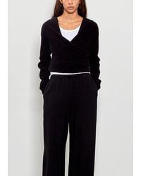 Comoli - Shaggy Cache-couer Cotton Knit Cardigan - Lyst