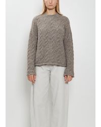 Lauren Manoogian - Alpaca Wool Cable Crewneck Sweater - Lyst