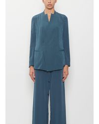 Y's Yohji Yamamoto - Crepe Stand Collar Jacket - Lyst