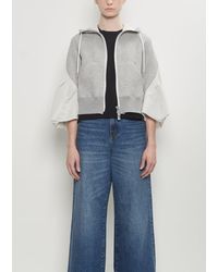 Sacai - Sponge Sweat X Nylon Twill Hoodie - Lyst