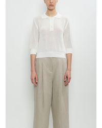 Margaret Howell - Cotton Cashmere Pointelle Polo Shirt - Lyst
