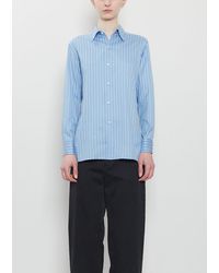 AURALEE - Cotton Silk Stripe Double-cuff Shirt - Lyst