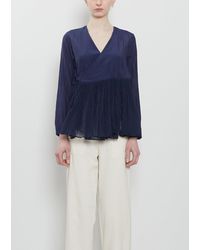 Pas De Calais - Cotton Silk Lawn Wrap Blouse - Lyst