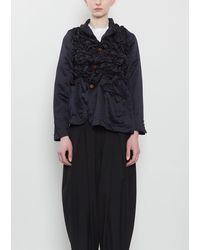 Comme des Garçons - Satin Tech Asymmretic Ruched Blazer - Lyst