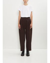 Y's Yohji Yamamoto - Cotton Double Tuck Wide Pants - Lyst