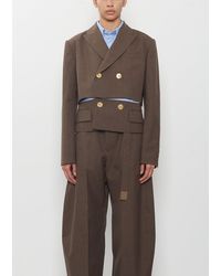 Sacai - Wool Suiting X Poplin Jacket - Lyst