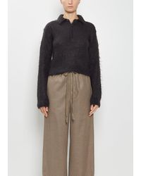 AURALEE - Brushed Mohair Knit Polo - Lyst