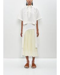 Plan C - Poly Cotton Midi Layered Skirt - Lyst