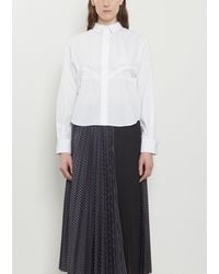 Sacai - Lace Detail Poplin Shirt - Lyst