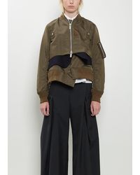 Sacai - Technical Twill X Wool Melton Blouson - Lyst