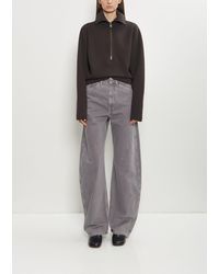 Lemaire - High Waisted Curved Denim Pants - Lyst