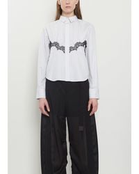 Sacai - Lace Detail Poplin Shirt - Lyst