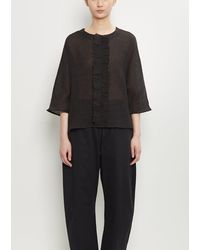 Apuntob - Linen Wool Ruffle Top - Lyst