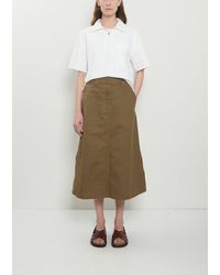 MHL by Margaret Howell - Side Vent Cotton Skirt - Lyst