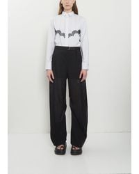 Sacai - Wool Suiting X Sheer Voile Pants - Lyst