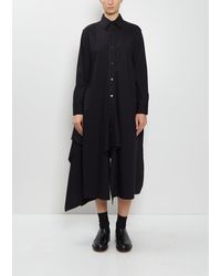 Yohji Yamamoto - Cotton Draped Shirt Dress - Lyst