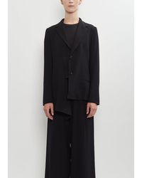 Y's Yohji Yamamoto - Wool Twill Right Cloth Asymmetry Jacket - Lyst