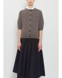 Margaret Howell - Short Sleeve Cashmere Cotton Cardigan - Lyst