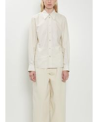 Lemaire - Pointed Collar Cotton Silk Shirt - Lyst