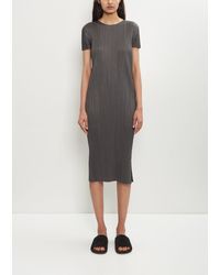 Pleats Please Issey Miyake - Short Sleeve Midi Dress - Lyst
