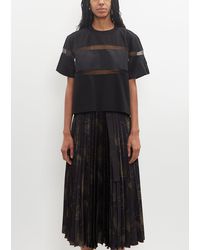 Sacai - Nylon Twill Cotton Jersey Paneled T-shirt - Lyst